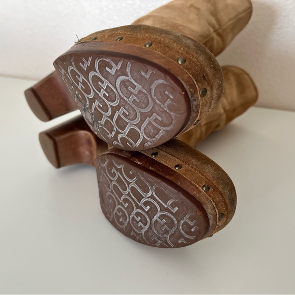 Ugg Australia Womens Lynnea 3204 Tan Suede Sheepskin Shearling Boots Size 9 - Picture 6 of 11